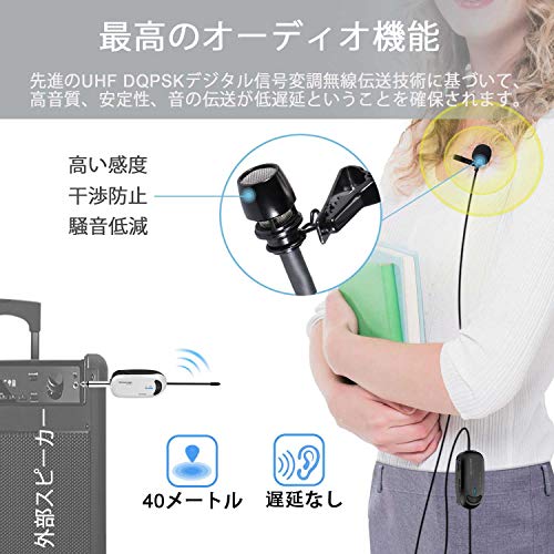 ワイヤレスマイク UHF 動画撮影 録音 拡声器 カメラ スマホ 送信機x1